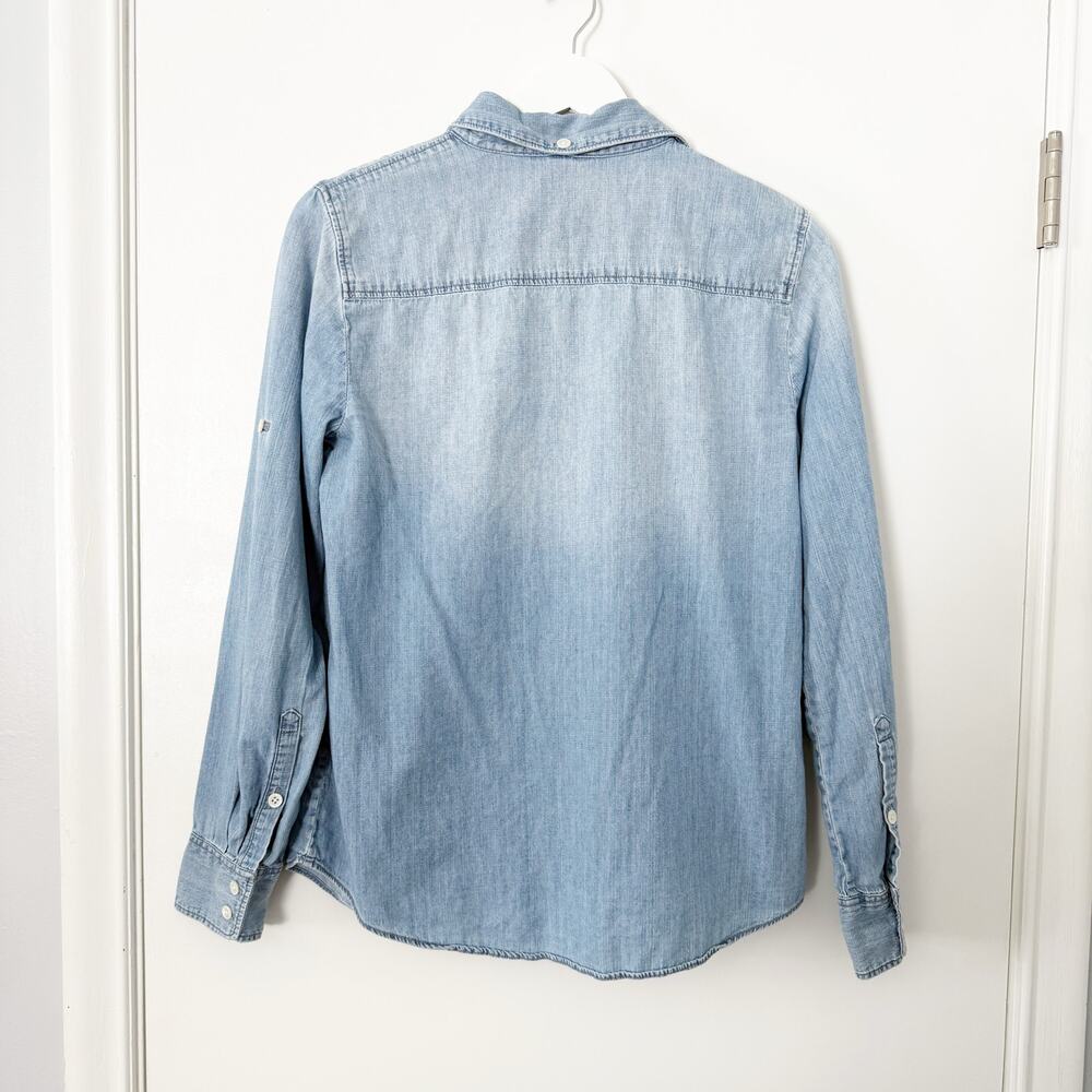 J.Crew Denim Chambray Shirt Size 6 - Picture 2 of 4